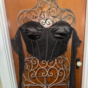 Windsor Black Beaded Corset Top